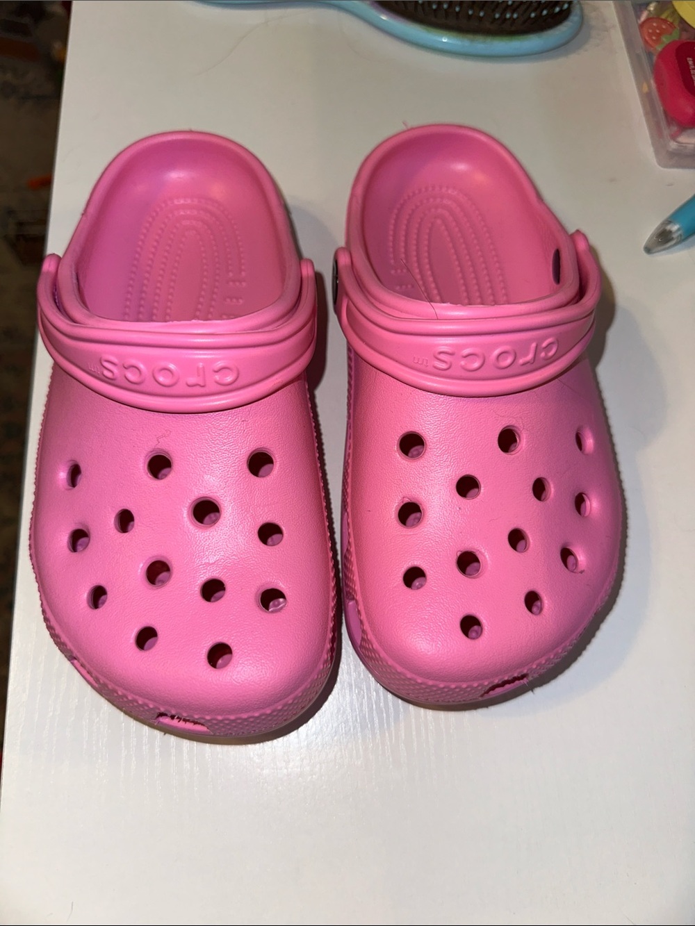 CROCS Kids Lightweight Pink Clog Sandals